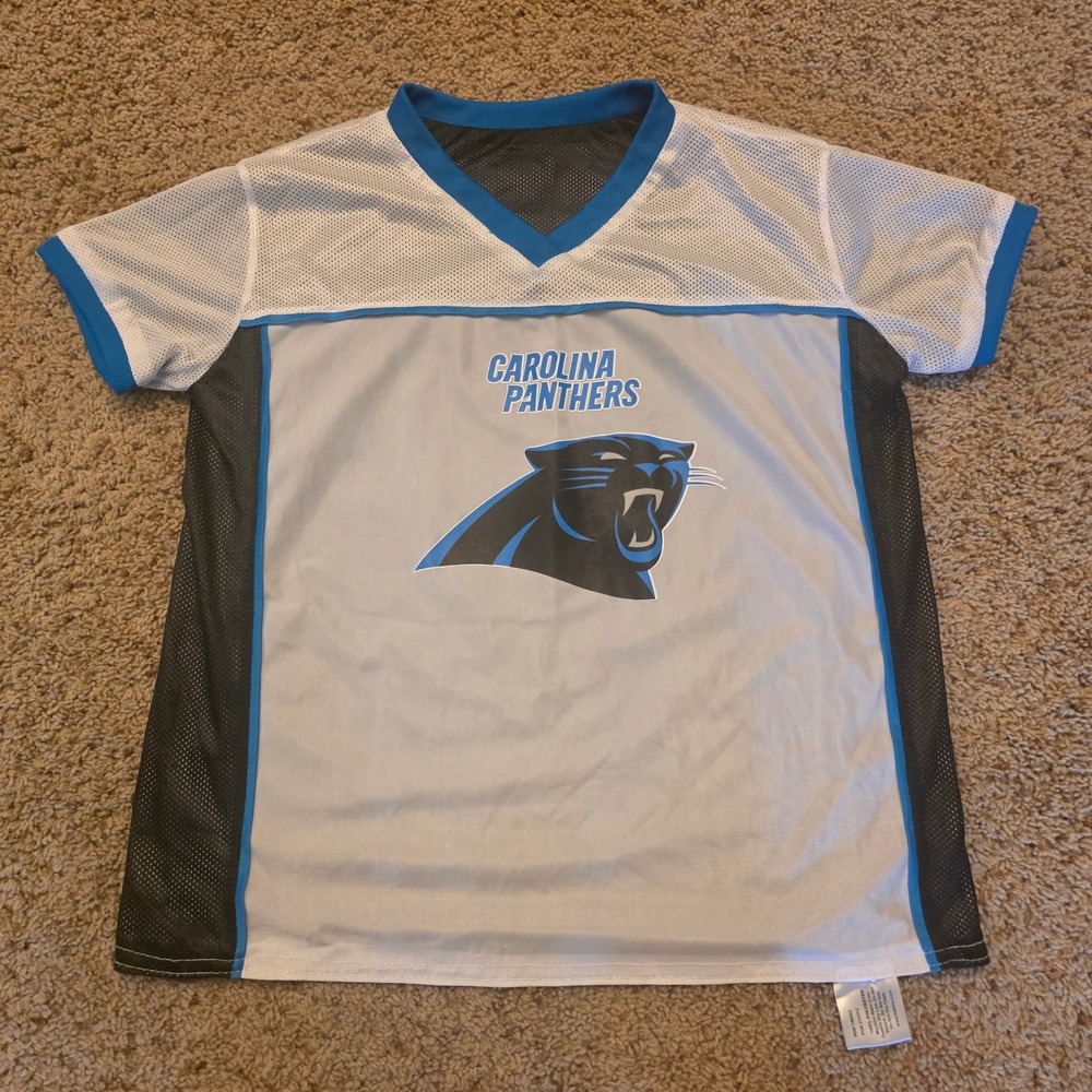 Carolina Panthers NFL Reversible Jersey Youth Large Blue Black Mesh BDA Flag FB